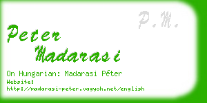 peter madarasi business card