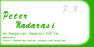 peter madarasi business card